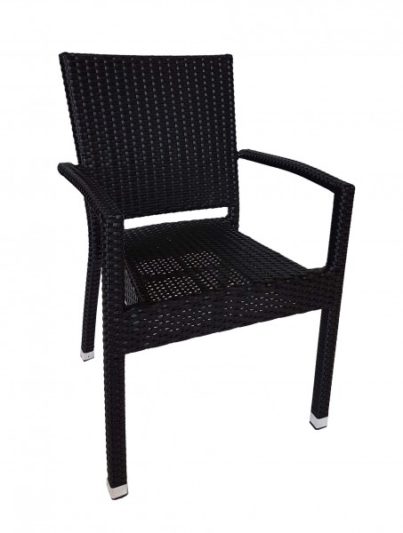 Alu-Rattan Stuhl MEZZA mit Armlehne